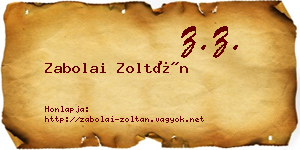 Zabolai Zoltán névjegykártya