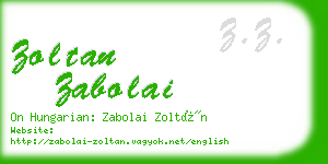 zoltan zabolai business card